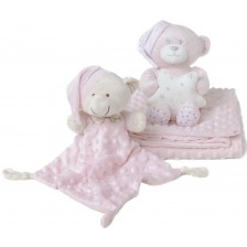 Бебешки комплект за сън Interbaby - Къщичка розова, 3 части -1