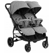 Бебешка количка за близнаци KikkaBoo - Happy 2, Light Grey -1