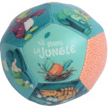 Бебешка играчка Moulin Roty - Мека топка Dans la jungle, 10 cm