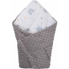 Бебешко одеяло 2 в 1 Bubaba - Сиво, 65 х 65 cm 