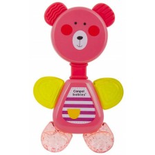 Бебешка водна чесалка с дрънкалка Canpol - Bear, розова -1