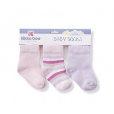 Бебешки чорапи KikkaBoo Stripes - Памучни, 2-3 години, лилави -1