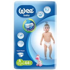 Бебешки пелени Wee Baby - Extra Large, размер 6, 15+ kg, 44 броя -1