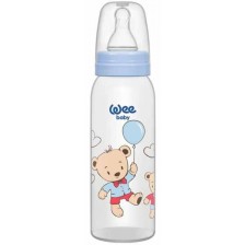 Бебешко шише Wee Baby Classic - 250 ml, синьо с мечета