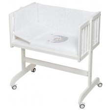 Бебешка мини кошара Interbaby - Мече, със спален комплект, сив -1