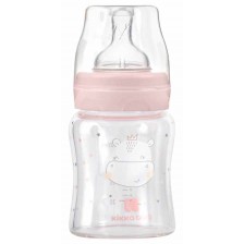 Бебешко стъклено шише KikkaBoo Hippo Dreams - 120 ml, розово -1