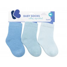 Бебешки чорапи KikkaBoo - Памучни, 6-12 месеца, сини -1
