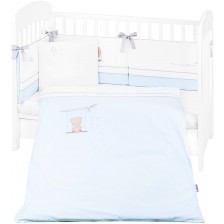 Бебешки спален комплект KikkaBoo Dream Big - 6 части, син, 70 x 140 cm -1