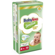 Бебешки пелени Babylino - Sensitive, Cotton Soft, VP, размер 4, 8-13 kg, 50 броя -1