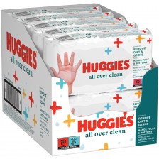 Бебешки мокри кърпички Huggies - All Over Clean, 10 x 56 броя -1