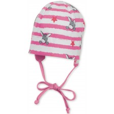 Бебешка шапка с UV 50+ защита Sterntaler - На магаренца, 35 cm, 1-2 месеца, розово-бяла