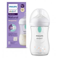 Бебешко шише Philips Avent - Natural Response 3.0, AirFree, 260 ml, Коала