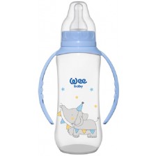 Бебешко шише с дръжки Wee Baby Classic, PP, 270 ml, синьо -1