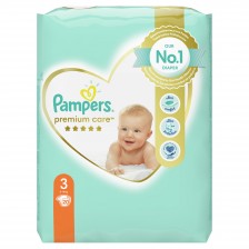 Бебешки пелени Pampers - Premium Care 3, 20 броя 