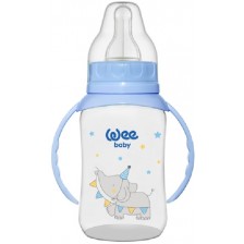 Бебешко шише с дръжки Wee Baby Classic, PP, 150 ml, синьо -1
