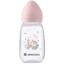 Бебешко шише с широко гърло KikkaBoo Clouds - Savanna, 310 ml, Pink -1