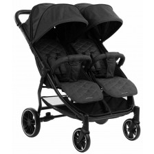 Бебешка количка за близнаци KikkaBoo - Happy 2, черна -1