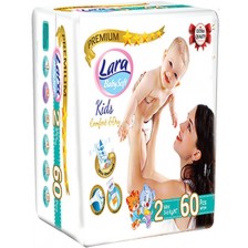 Бебешки пелени Lara Premium - Mini, 3-6 kg, 60 броя