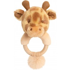 Бебешка дрънкалка Keel Toys Keeleco - Жираф, ринг, 14 cm -1