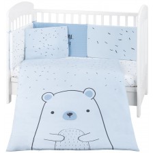 Бебешки спален комплект от 6 части KikkaBoo - Bear with me, Blue, 60 х 120 cm -1