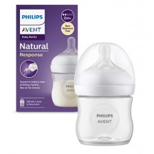 Бебешко шише Philips Avent - Natural Response 3.0, с биберон 0m+, 125 ml
