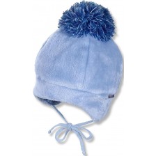 Бебешка зимна шапка с пискюл Sterntaler - 41 cm, 4-5 месеца, светлосиня -1