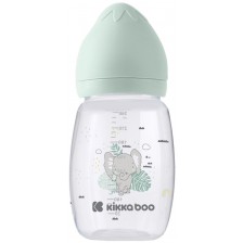 Бебешко шише с широко гърло KikkaBoo Clouds - Savanna, 260 ml, Mint -1