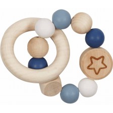 Бебешка еластична дрънкалка Goki - Звезда в бяло и синьо -1