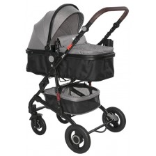 Бебешка количка Lorelli - Alba Premium, с адаптори, Opaline Grey -1