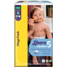 Бебешки пелени Libero Comfort - Mega, размер 5, 10-14 kg, 76 броя