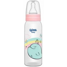 Бебешко шише Wee Baby Classic - 250 ml, розово с кит -1