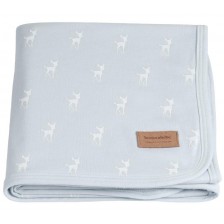 Бебешко одеяло Bonjourbebe -  Deer, 65 x 80 cm, синьо