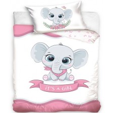 Бебешки спален комплект от 2 части Sonne - Little Elephant Pink -1