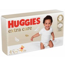 Бебешки пелени Huggies Extra care - Размер 4, 8-16 kg, 60 броя