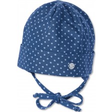 Бебешка шапка с UV 30+ защита Sterntaler - На звезди, 39 cm, 3-4 месеца, синя -1