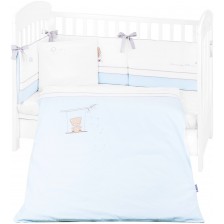 Бебешки спален комплект KikkaBoo Dream Big - 6 части, син, 60 x 120 cm