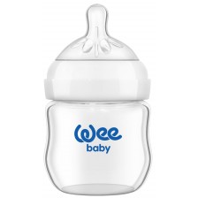 Бебешко стъклено шише Wee Baby - Natural, 125 ml