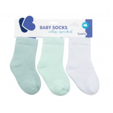 Бебешки памучни термо чорапи Kika Boo - MINT, 6-12 месеца