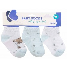 Бебешки летни чорапи KikkaBoo - Dream Big, 0-6 месеца, 3 броя, Blue -1