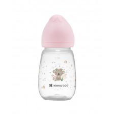 Бебешко шише с широко гърло KikkaBoo Clouds - Savanna, 260 ml, Pink -1