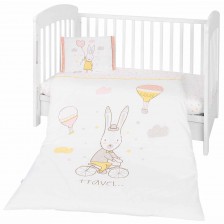 Бебешки спален комплект 3 части KikkaBoo - Rabbits in Love -1