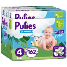 Бебешки пелени Pufies Fashion & Nature 4 - Maxi, 162 броя -1