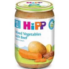Био ястие Hipp - Микс зеленчуци и телешко месо, 220 g -1
