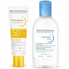 Bioderma Hydrabio & Photoderm Комплект - Мицеларна вода и Слънцезащитен крем, 250 + 40 ml