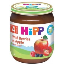 Био плодово пюре Hipp - Горски плодове и ябълка, 125 g -1