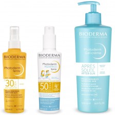 Bioderma Photoderm Комплект - Спрей Pediatrics, Невидим спрей и Гел-крем за след слънце, 2 x 200 + 500 ml