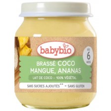 Био плодово пюре Babybio - Кокосово мляко, манго и ананас, 130 g -1