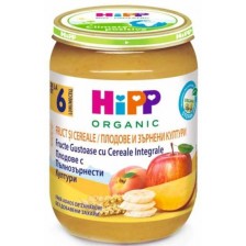 Био пълнозърнеста каша Hipp - Плодове и зърнени култури, 190 g