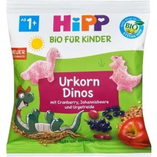 Био зърнени бисквити Hipp - Динозаври с плодове, 30 g -1