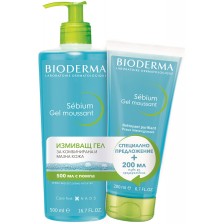 Bioderma Sébium Комплект - Измиващ гел, 500 + 200 ml (Лимитирано)